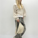 jeans elasticizzato wide leg leopard